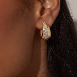 NEW Uncommon James Gold Gemini Statement Hoop Earrings